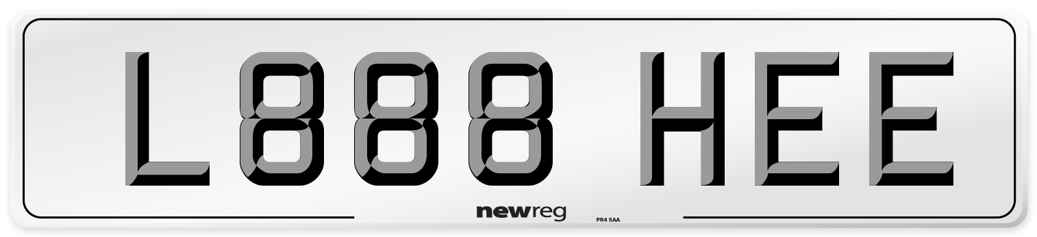 L888 HEE Number Plate from New Reg